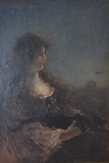 Alfred Stevens Allegory of the night France oil painting art